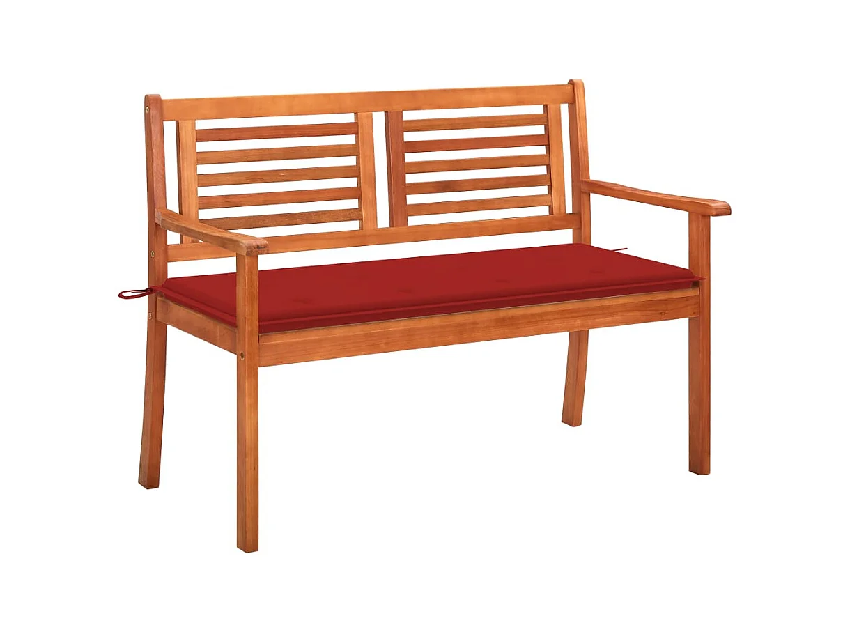 Banc de jardin 2 places avec coussin 120 cm Bois d'eucalyptus PEWV84433