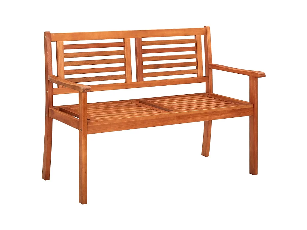 Banc de jardin 2 places avec coussin 120 cm Bois d'eucalyptus PEWV84433