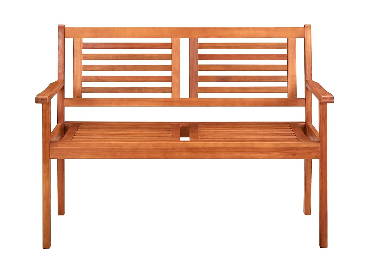 Banc de jardin 2 places avec coussin 120 cm Bois d'eucalyptus PEWV84433