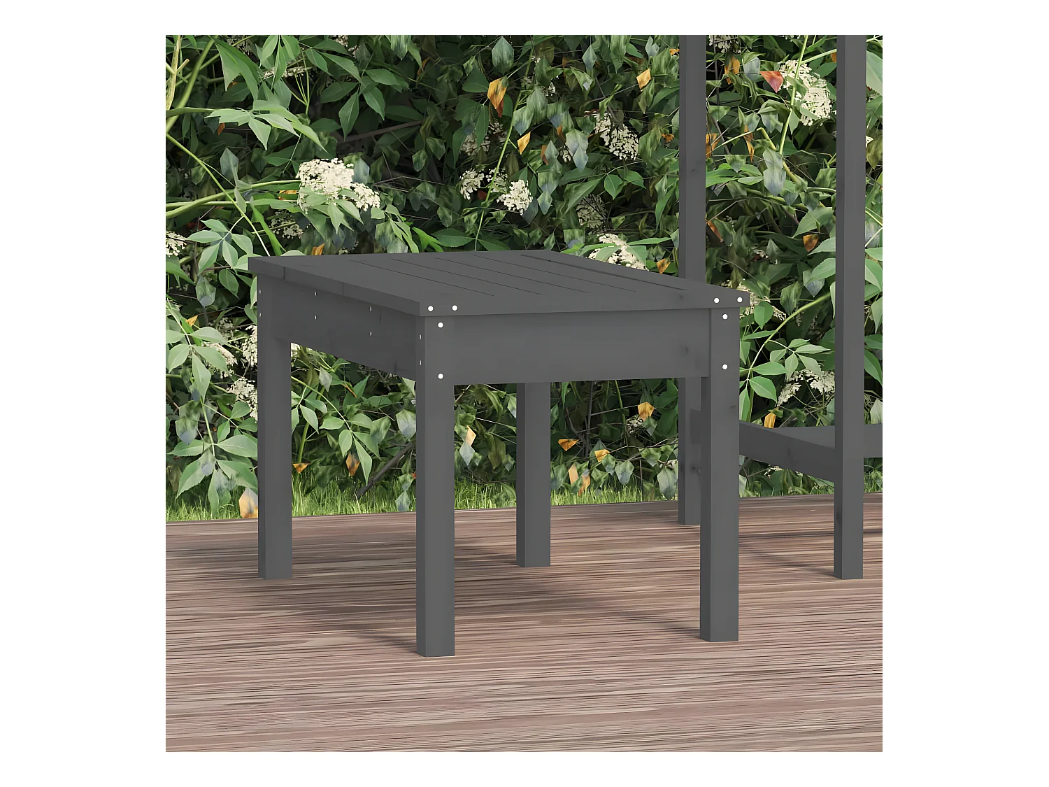 Banc de jardin gris 80x44x45 cm bois massif de pin PEWV34389