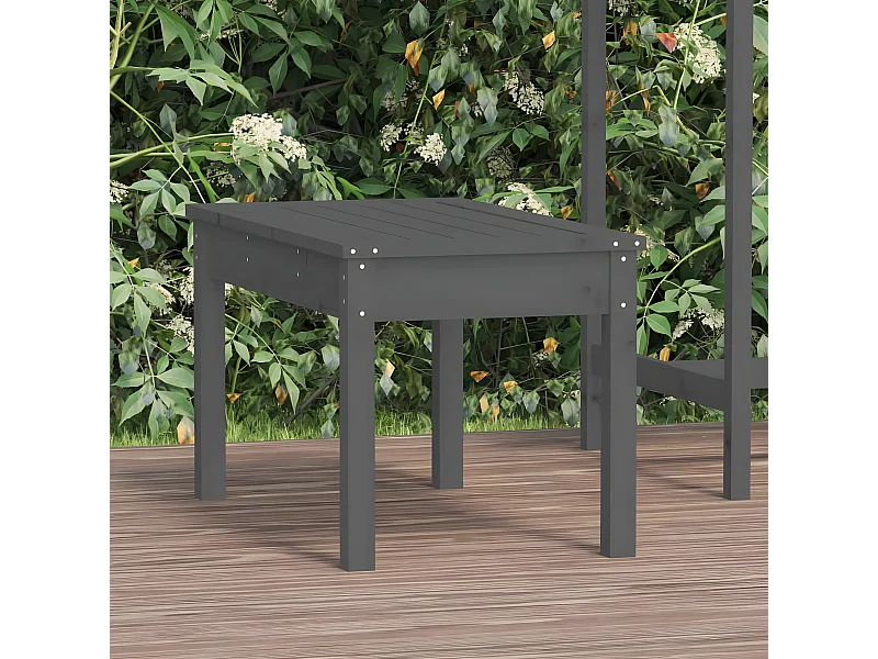 Banc de jardin gris 80x44x45 cm bois massif de pin PEWV34389