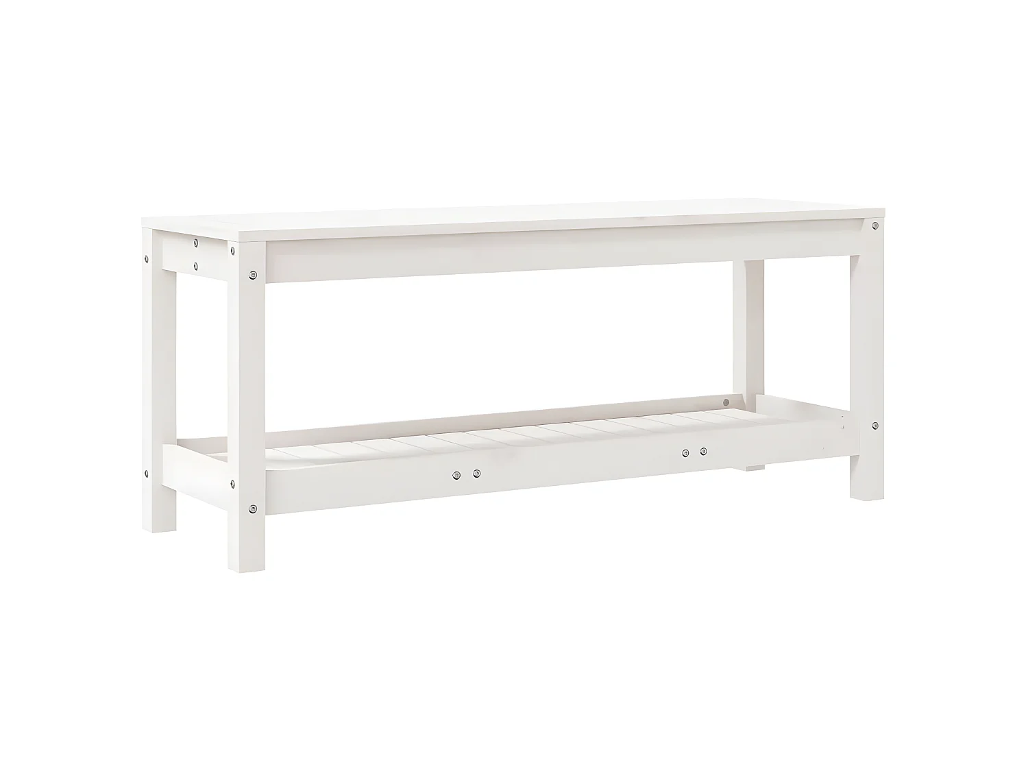 Banco de jardín madera maciza de pino blanco 108x35x45 cm ES90591