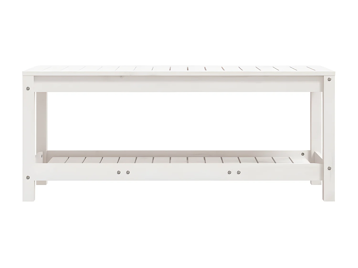 Banco de jardín madera maciza de pino blanco 108x35x45 cm ES90591