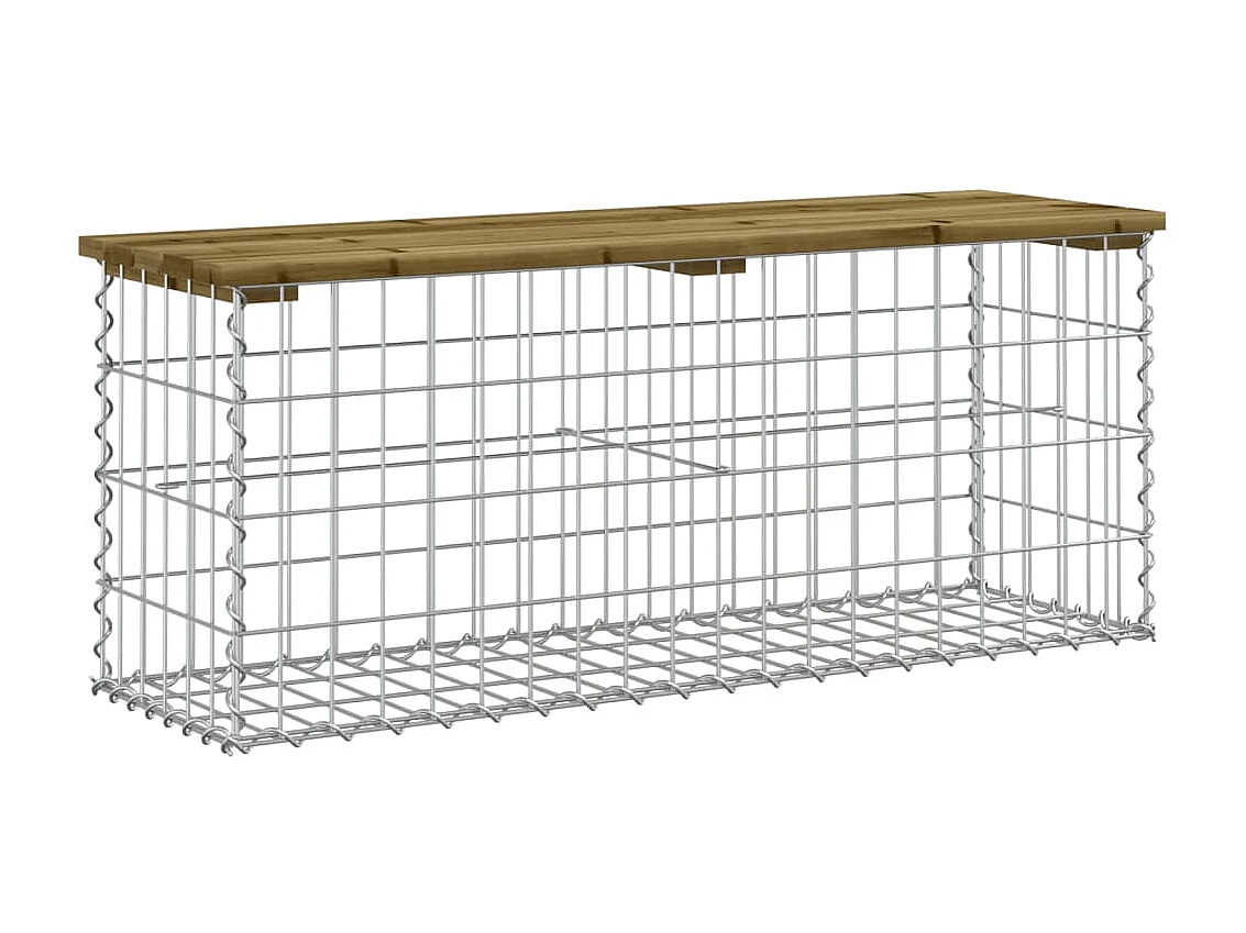 Banc de jardin design gabion 103x31,5x42cm bois de pin imprégné PEWV80411