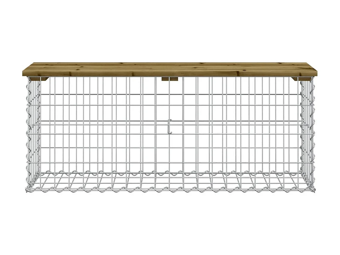 Banc de jardin design gabion 103x31,5x42cm bois de pin imprégné PEWV80411