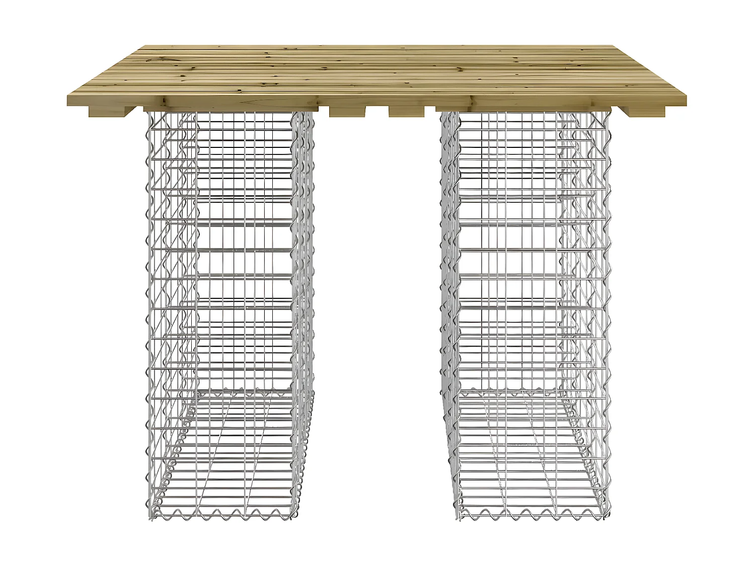 Banco de jardim c/ design gabião 100x102x72 cm pinho impregnado PT389712