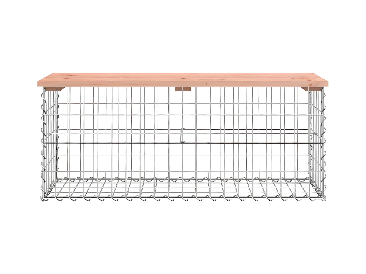 Banco jardín diseño gaviones madera abeto Douglas 103x44x42 cm ES36844