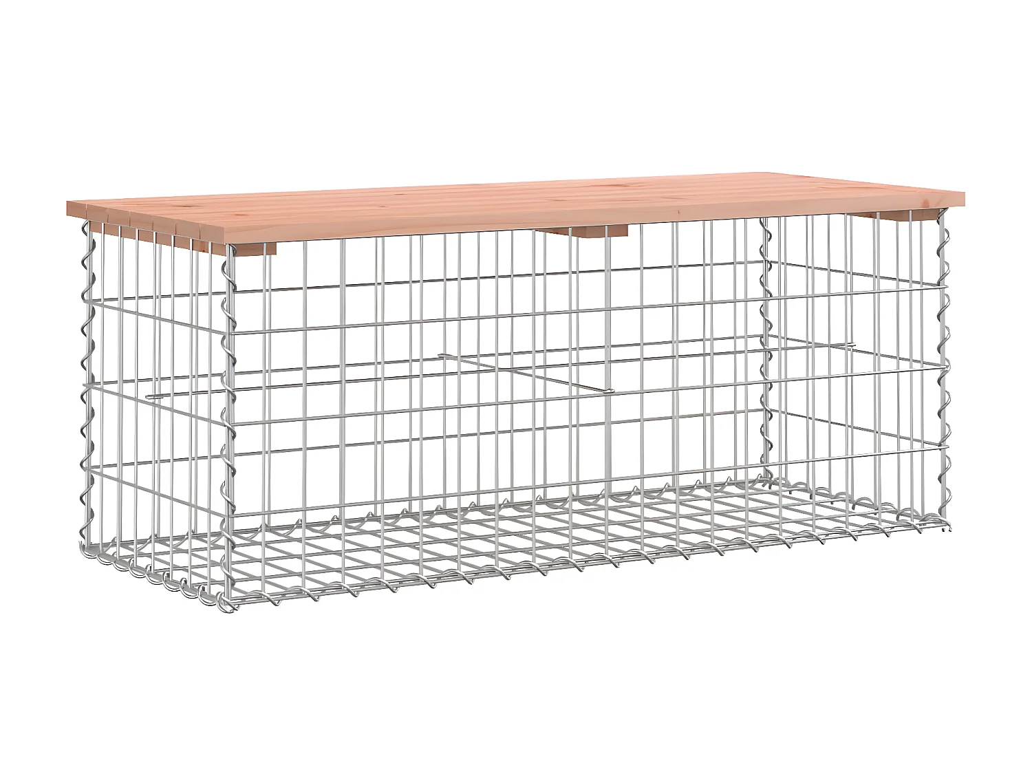 Banco jardim design gabião 103x44x42 cm madeira douglas maciça PT491265