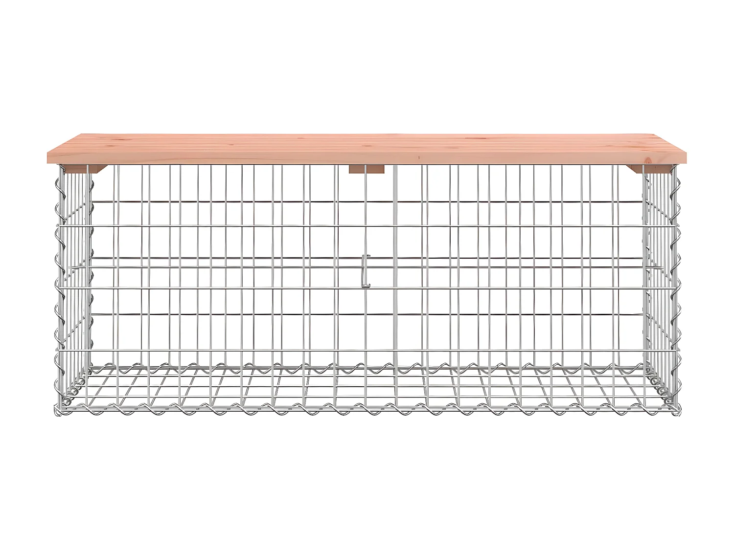 Banco jardim design gabião 103x44x42 cm madeira douglas maciça PT491265