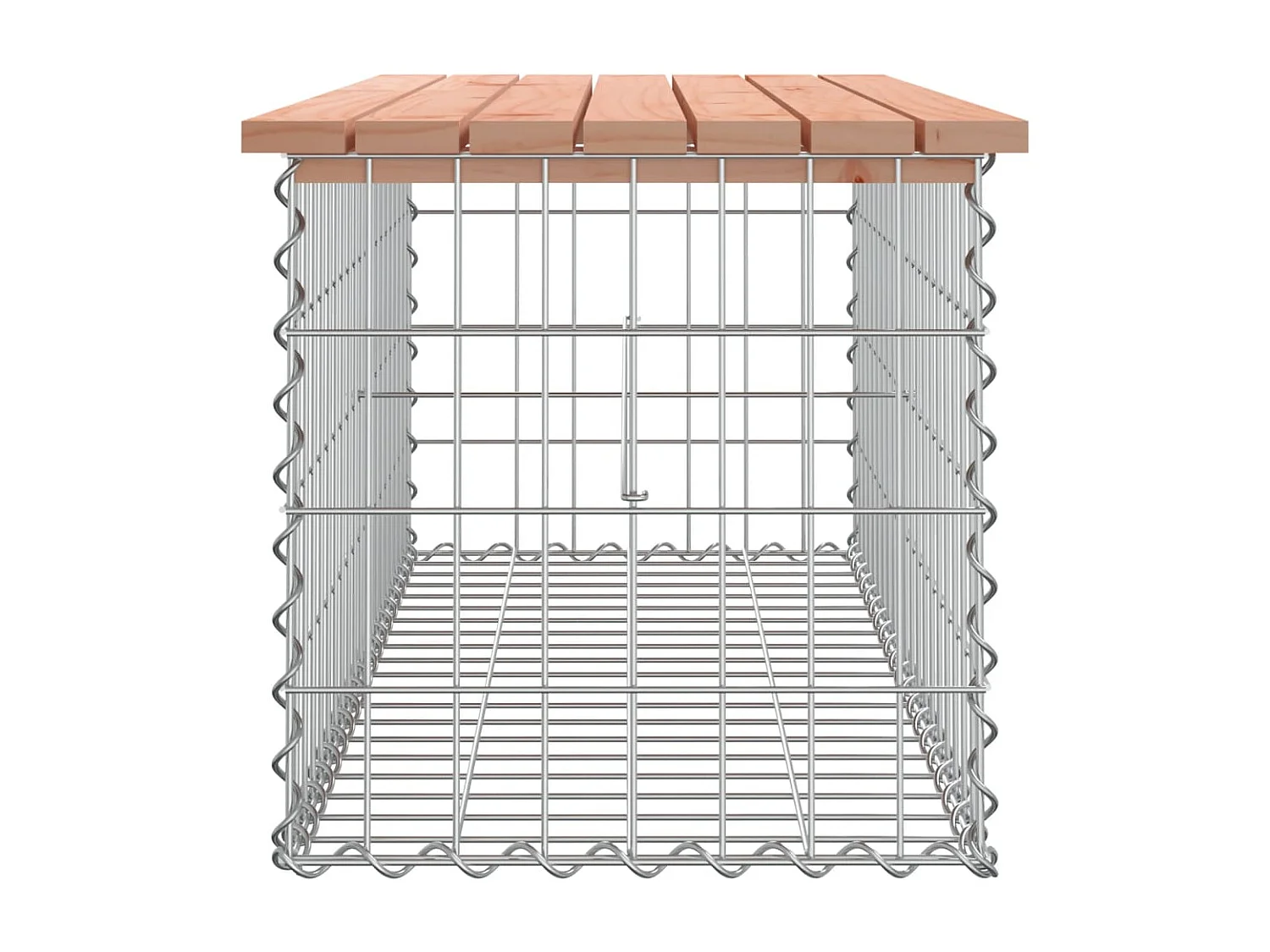 Banco jardim design gabião 103x44x42 cm madeira douglas maciça PT491265