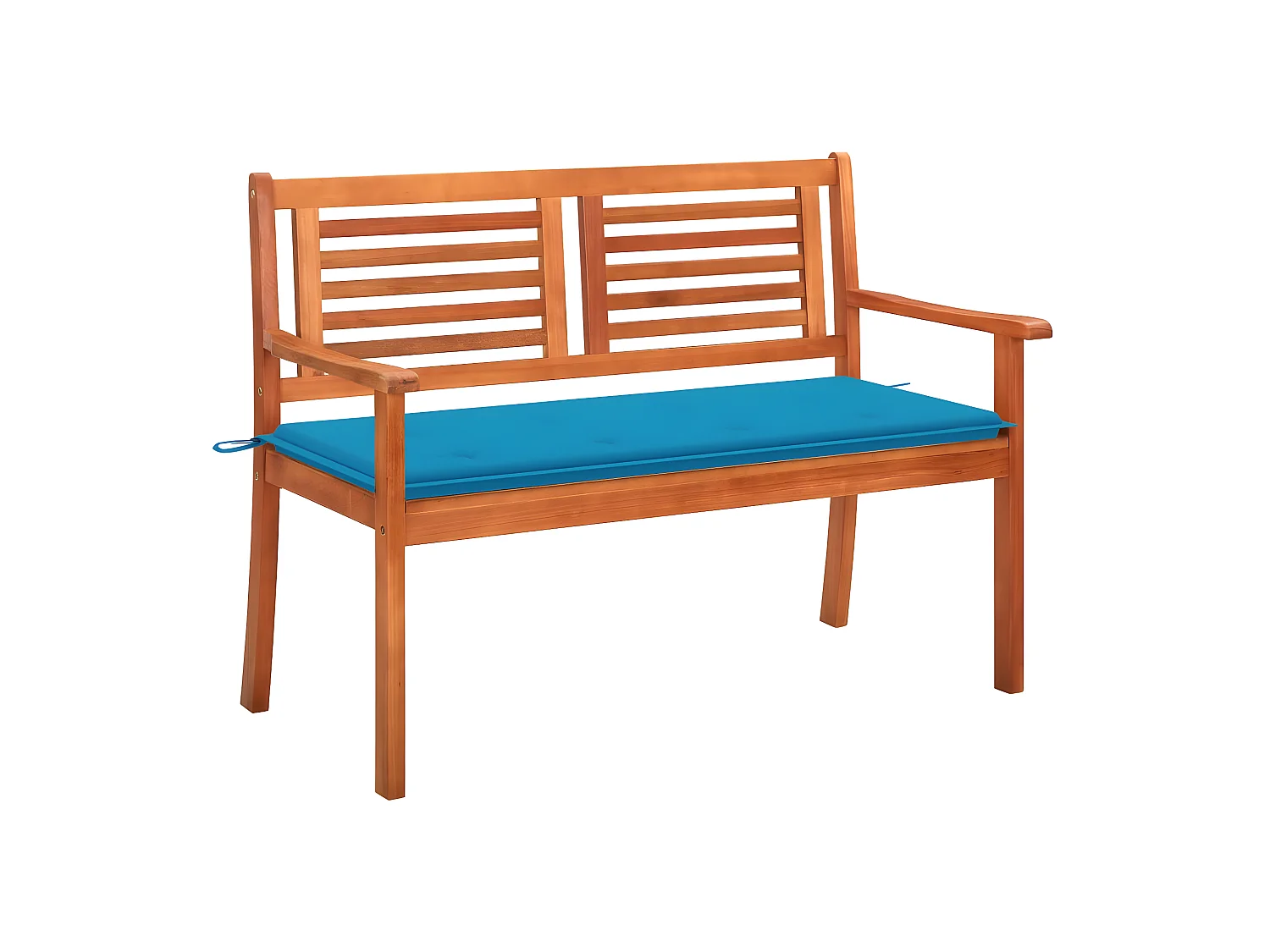 Banc de jardin 2 places avec coussin 120 cm Bois d'eucalyptus PEWV76263