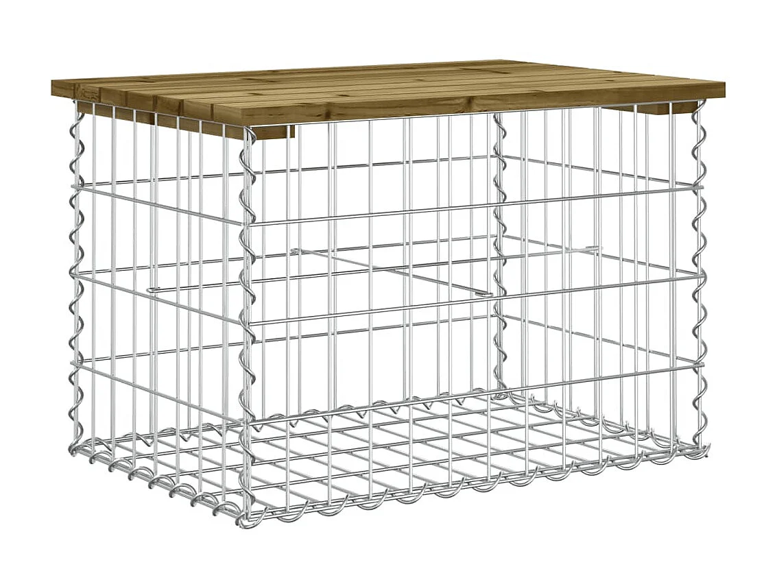 Banc de jardin design gabion 63x44x42 cm bois de pin imprégné PEWV66466