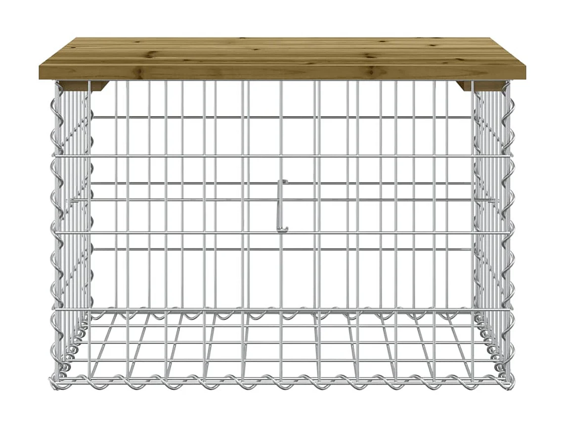 Banc de jardin design gabion 63x44x42 cm bois de pin imprégné PEWV66466