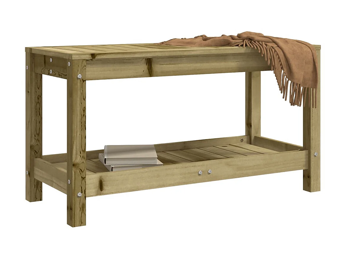Banco de jardín de madera maciza de pino 82,5x35x45 cm ES62287