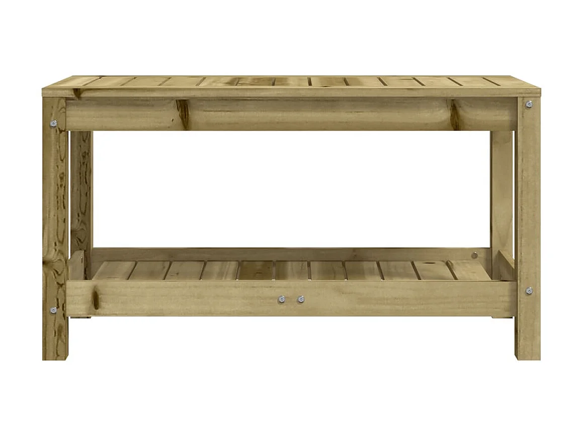 Banco de jardín de madera maciza de pino 82,5x35x45 cm ES62287