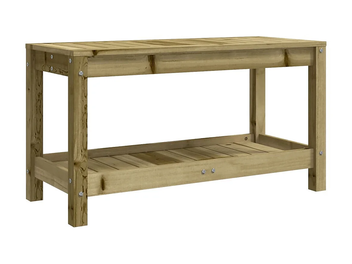 Banco de jardín de madera maciza de pino 82,5x35x45 cm ES62287