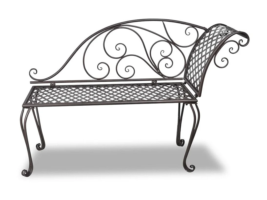 Chaise longue de jardin, Bain de soleil, Banc exterieur 128 cm Acier Antique Marron SEF84714