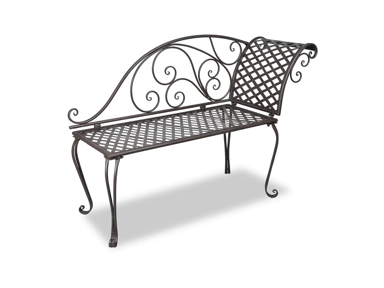 Chaise longue de jardin, Bain de soleil, Banc exterieur 128 cm Acier Antique Marron SEF84714