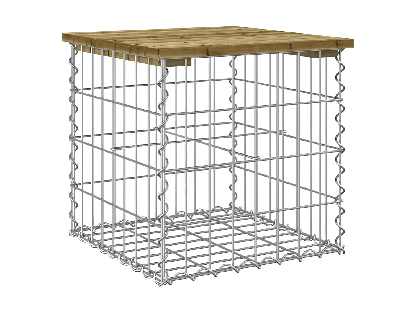 Banc de jardin design gabion 43x44x42 cm bois de pin imprégné PEWV53607