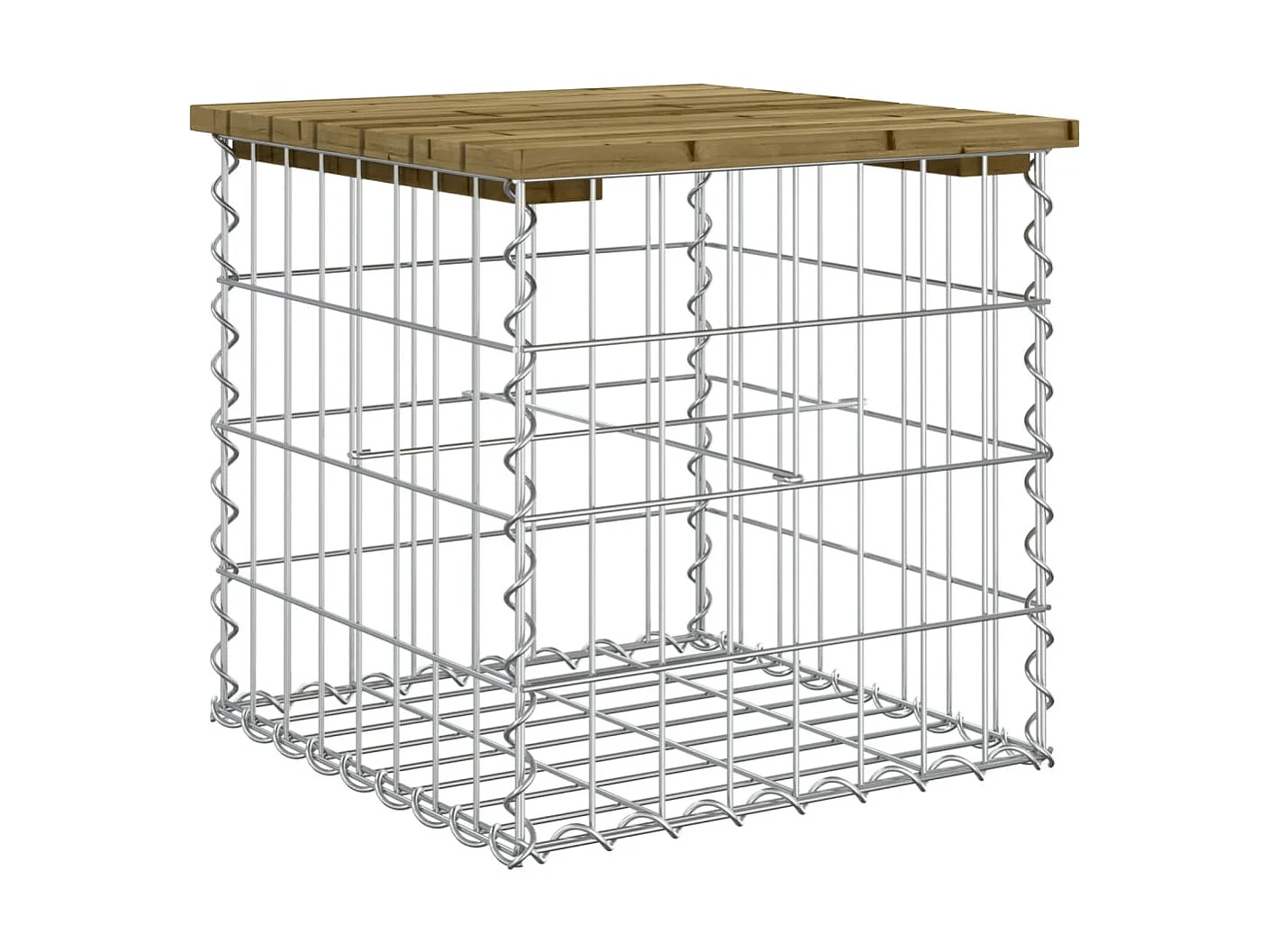Banc de jardin design gabion 43x44x42 cm bois de pin imprégné PEWV53607
