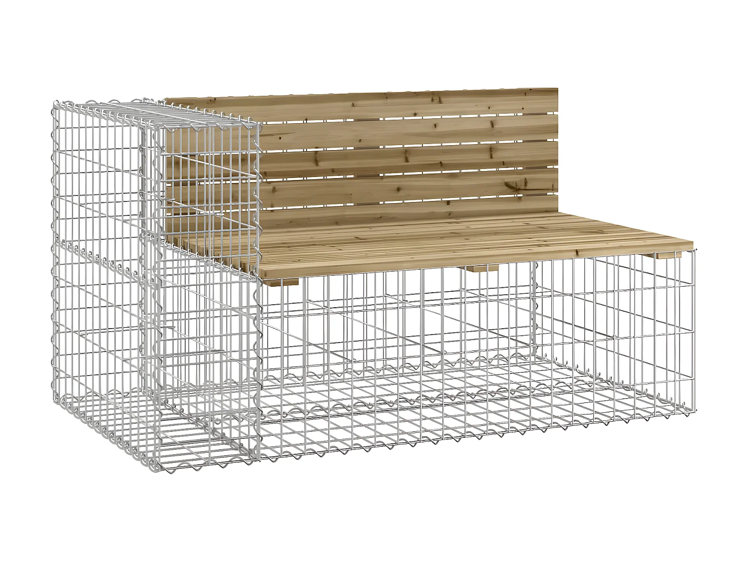 Banc de jardin design gabion 244x71x65,5cm bois de pin imprégné PEWV18350
