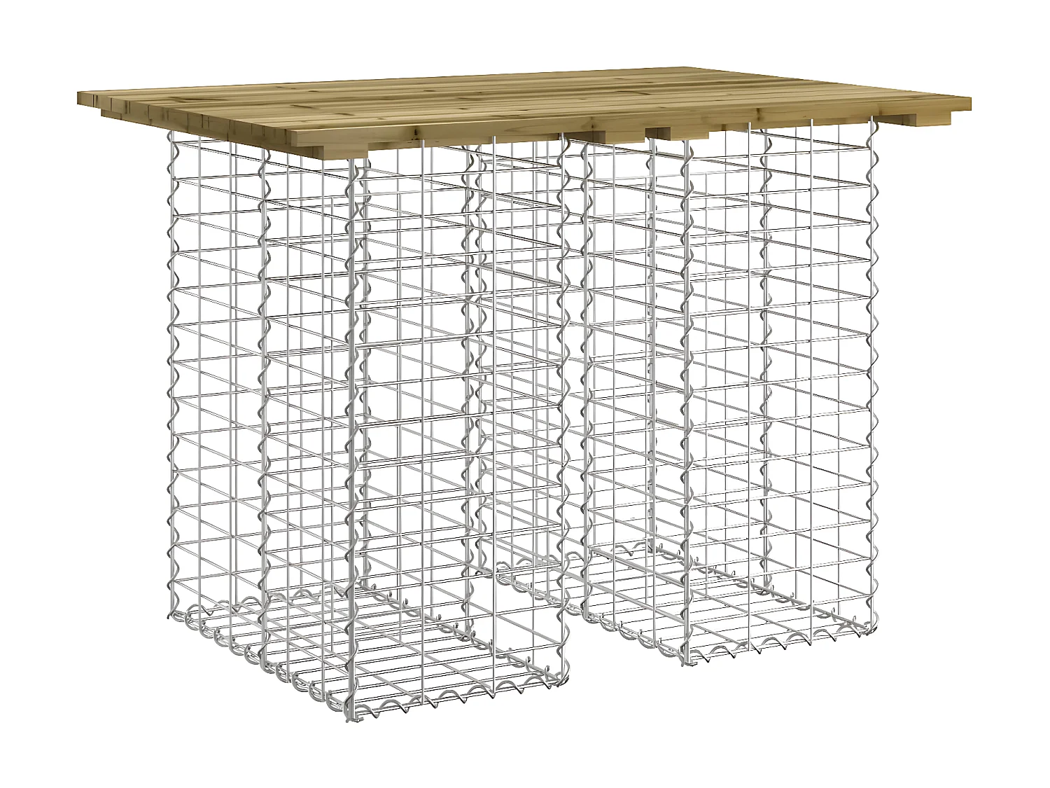 Banco jardín diseño gaviones madera pino impregnada 100x70x72cm ES74800