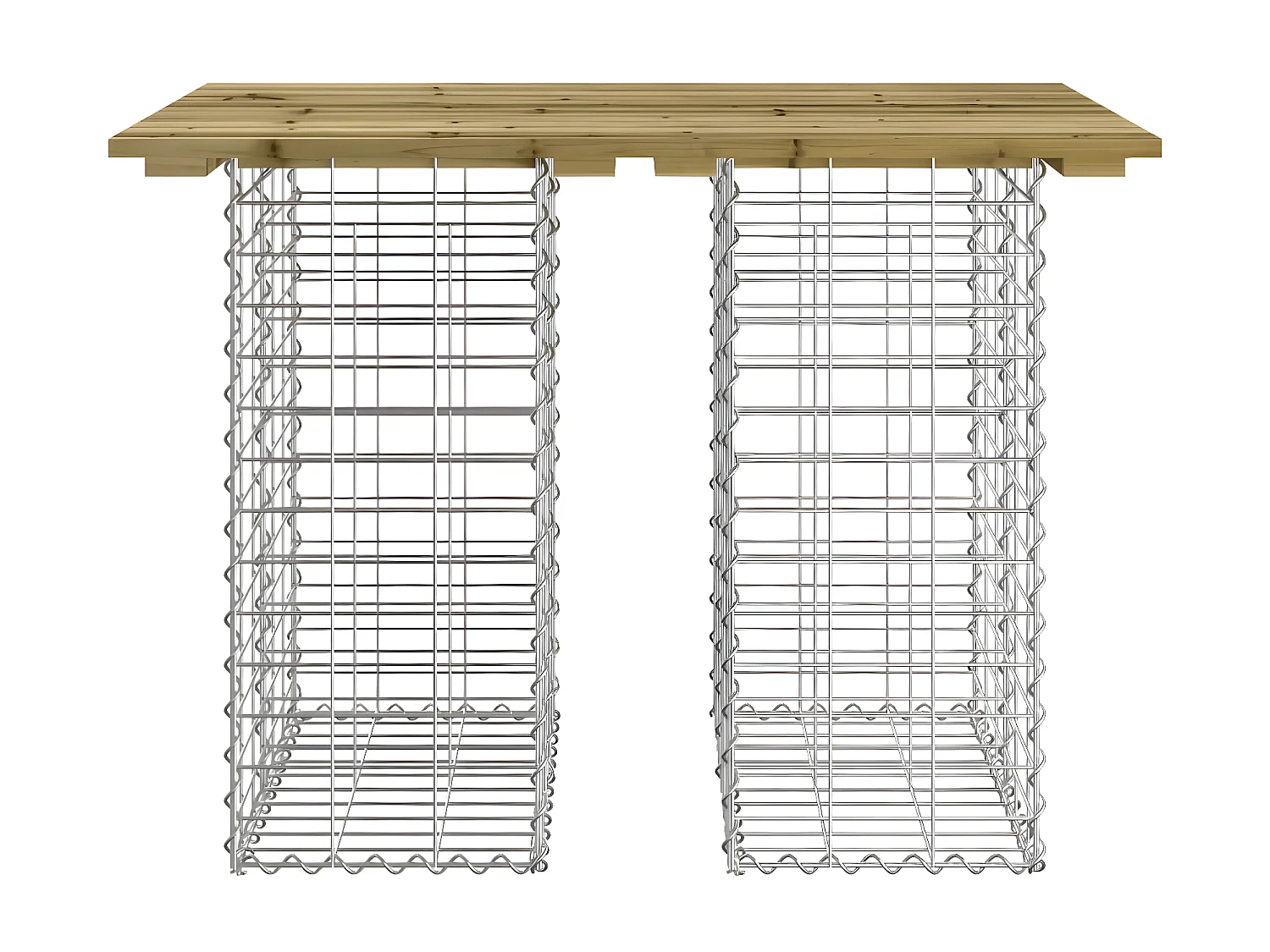 Banco jardín diseño gaviones madera pino impregnada 100x70x72cm ES74800