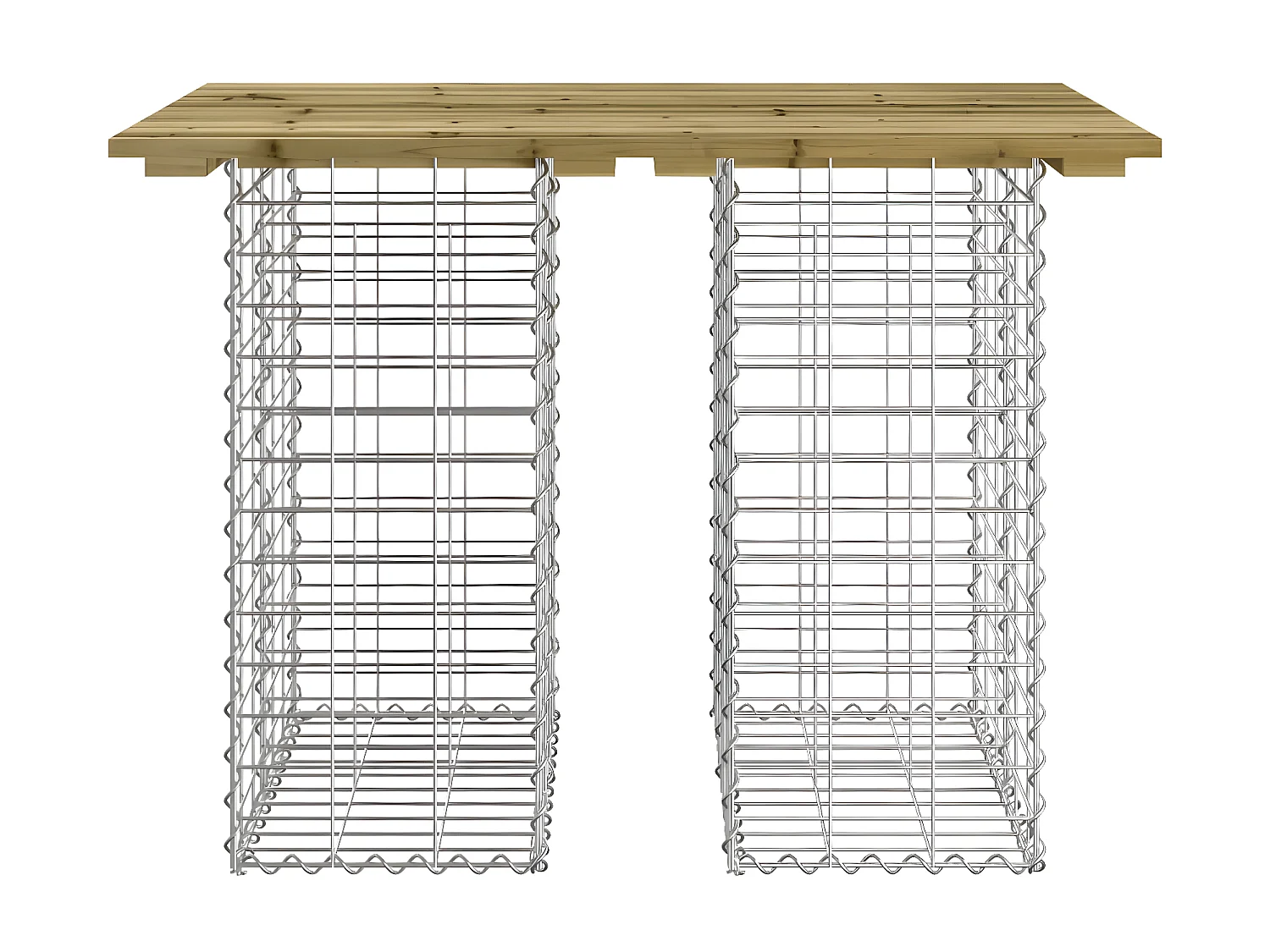 Banc de jardin design gabion 100x70x72 cm bois de pin imprégné PEWV20566
