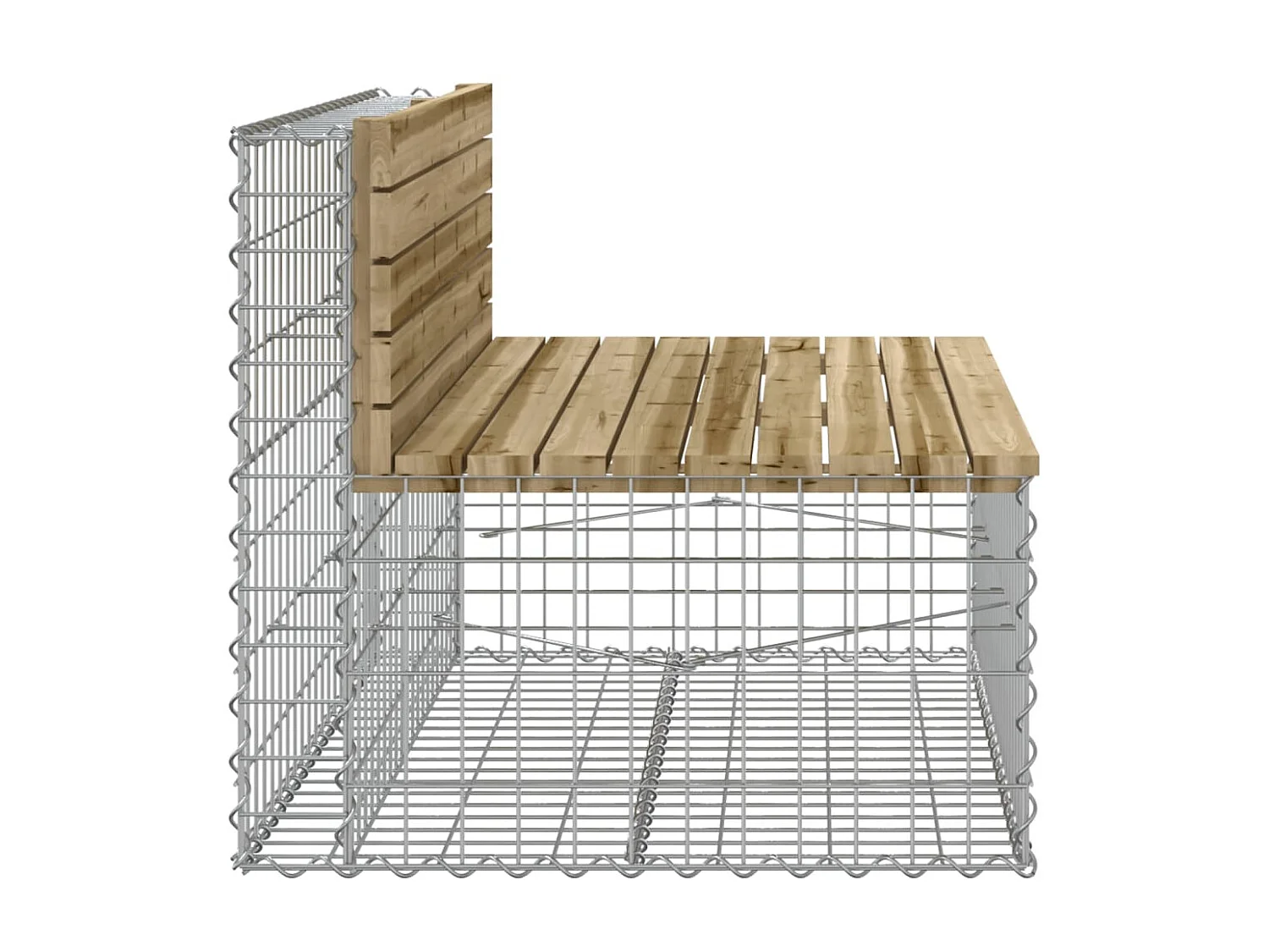 Banc de jardin design gabion 103x70x65 cm bois de pin imprégné PEWV77169