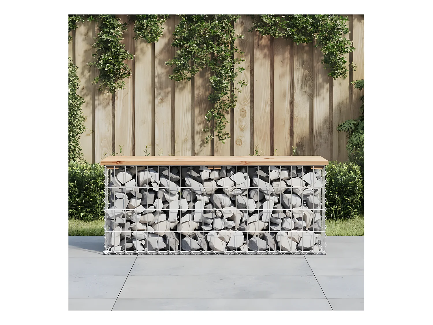 Banc de jardin design de gabion 103x31,5x42 bois massif de pin PEWV77390