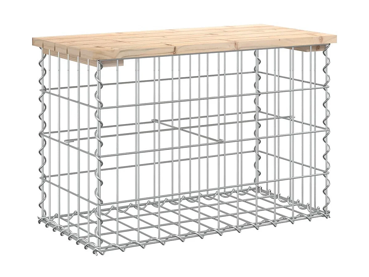 Banc de jardin design de gabion 63x31,5x42cm bois massif de pin PEWV50516