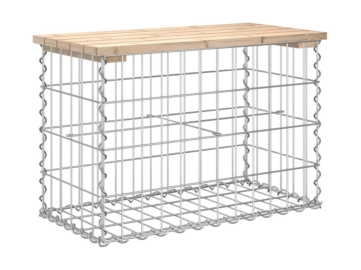 Banc de jardin design de gabion 63x31,5x42cm bois massif de pin PEWV50516