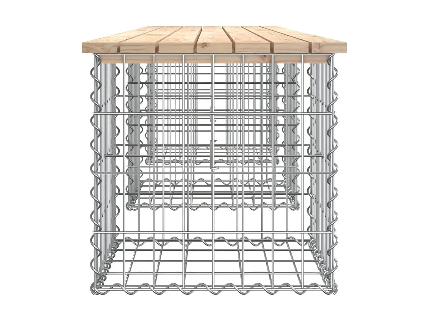 Banc de jardin design de gabion 203x44x42 cm bois massif de pin PEWV19037