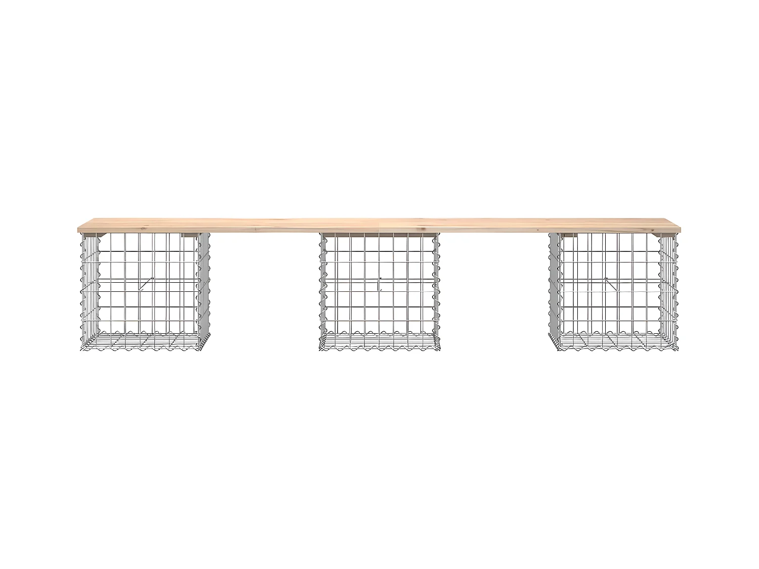 Banc de jardin design de gabion 203x44x42 cm bois massif de pin PEWV19037