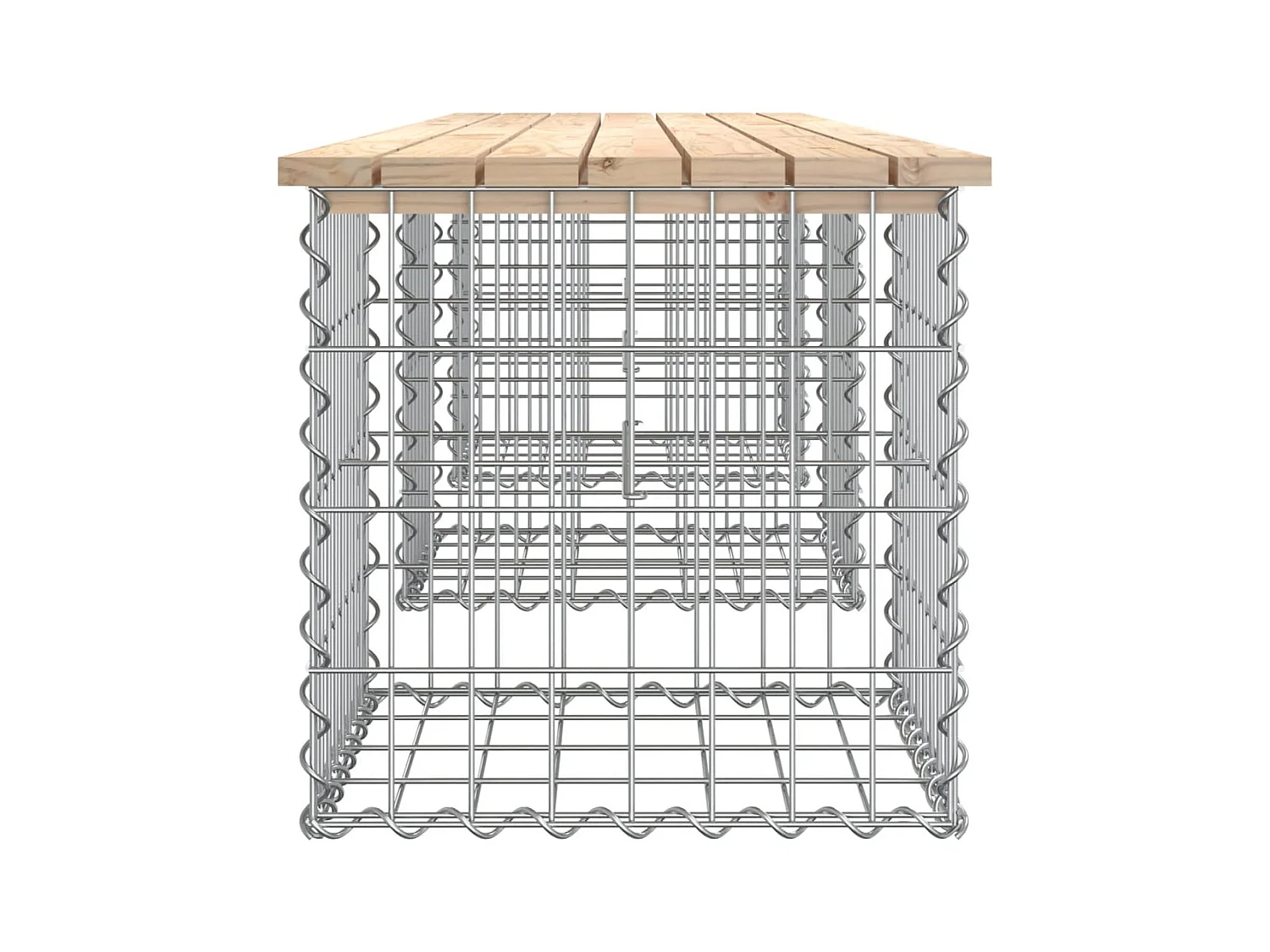 Banc de jardin design de gabion 203x44x42 cm bois massif de pin PEWV19037
