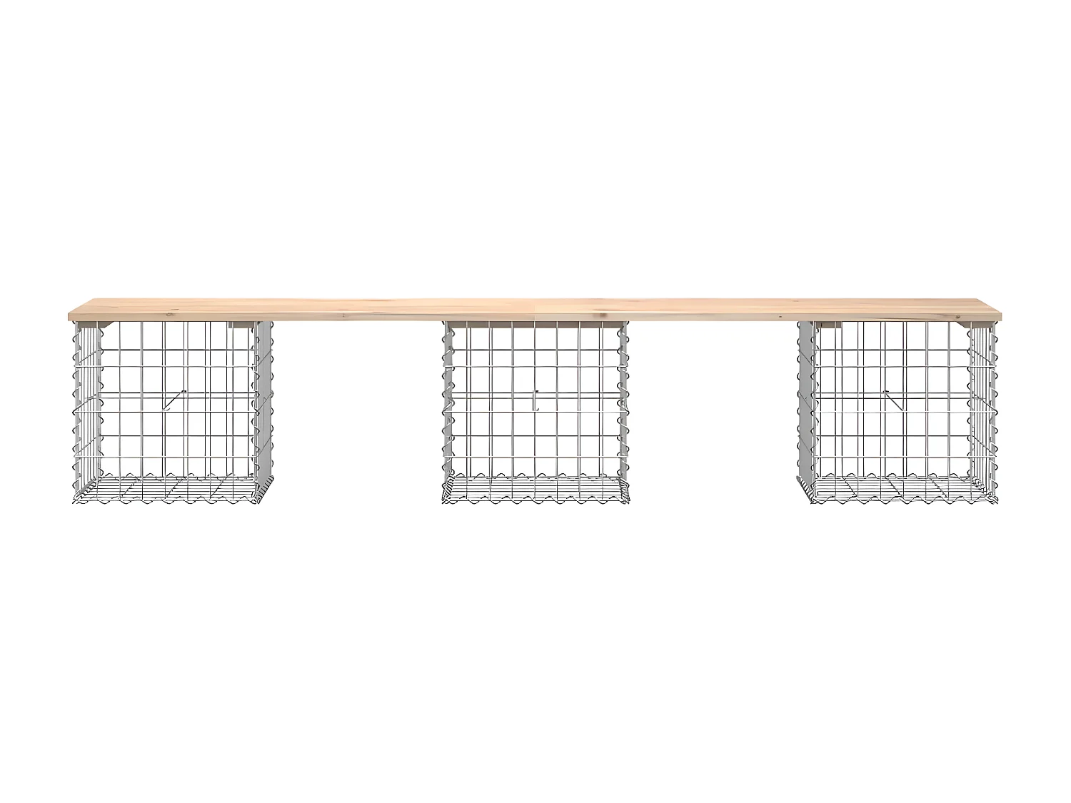 Banc de jardin design de gabion 203x44x42 cm bois massif de pin PEWV19037