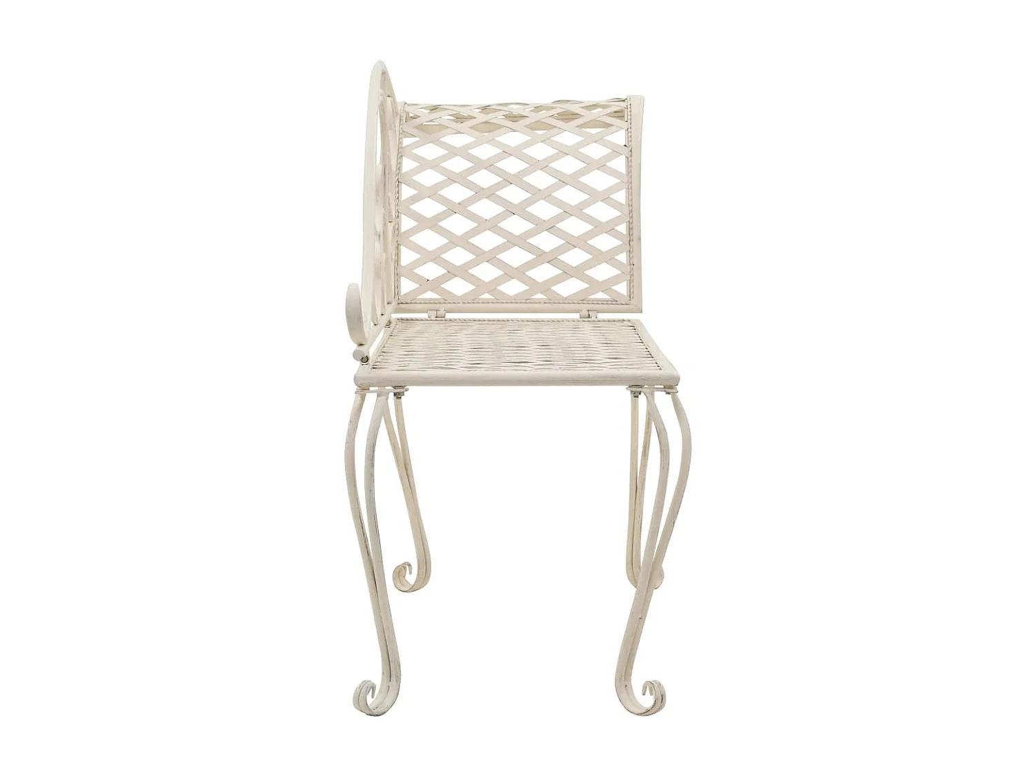 Chaise longue de jardin, Bain de soleil, Banc exterieur 128 cm Métal Antique Blanc SEF12387