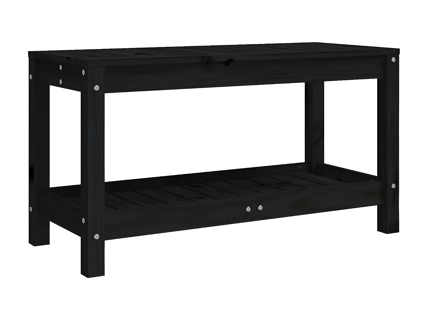 Banc de jardin noir 82,5x35x45 cm bois massif de pin PEWV15871