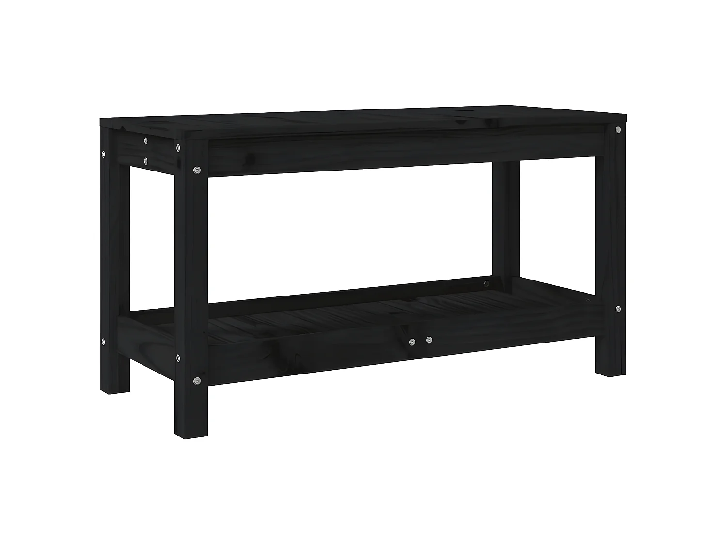 Banc de jardin noir 82,5x35x45 cm bois massif de pin PEWV15871