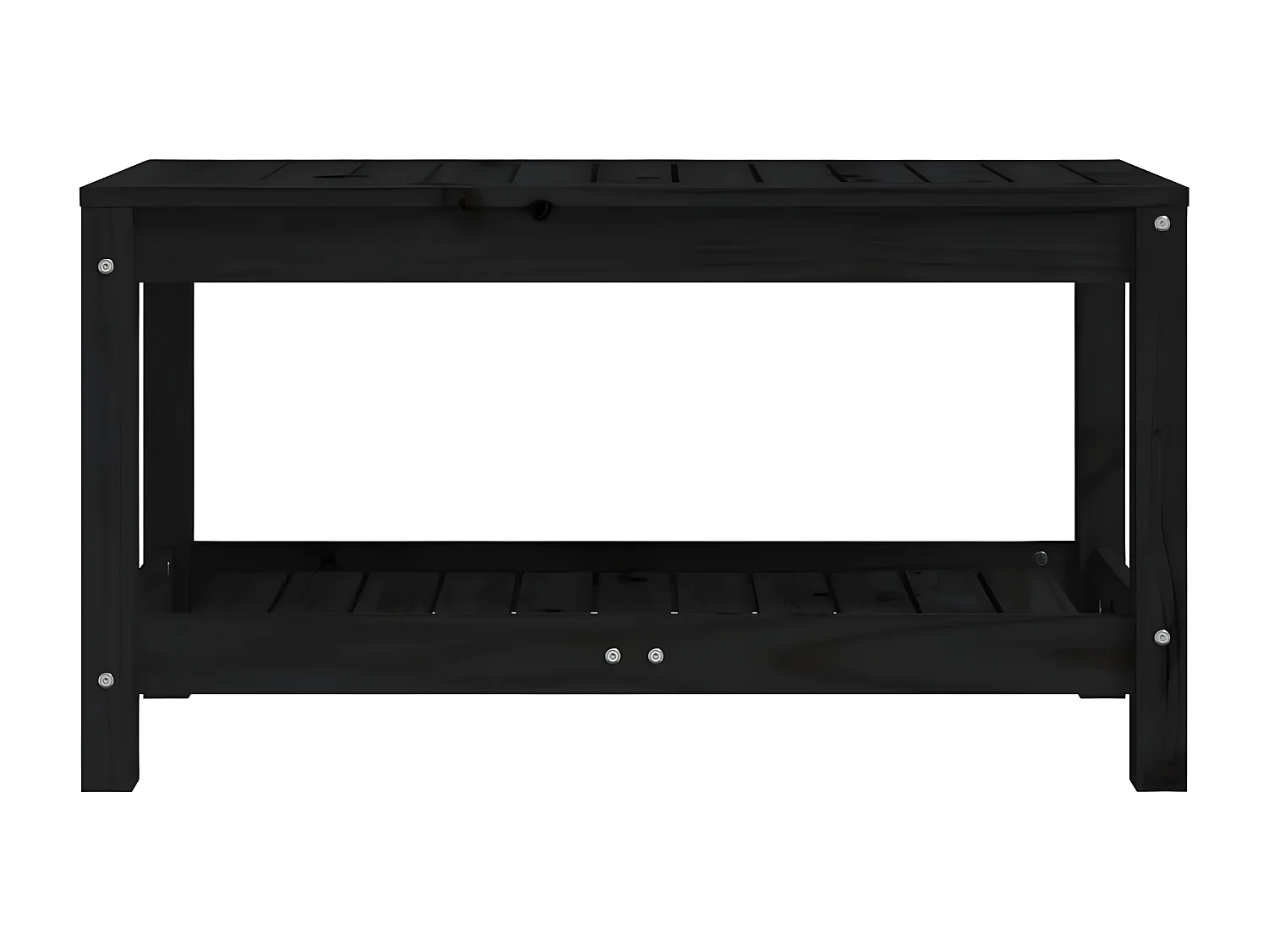 Banc de jardin noir 82,5x35x45 cm bois massif de pin PEWV15871