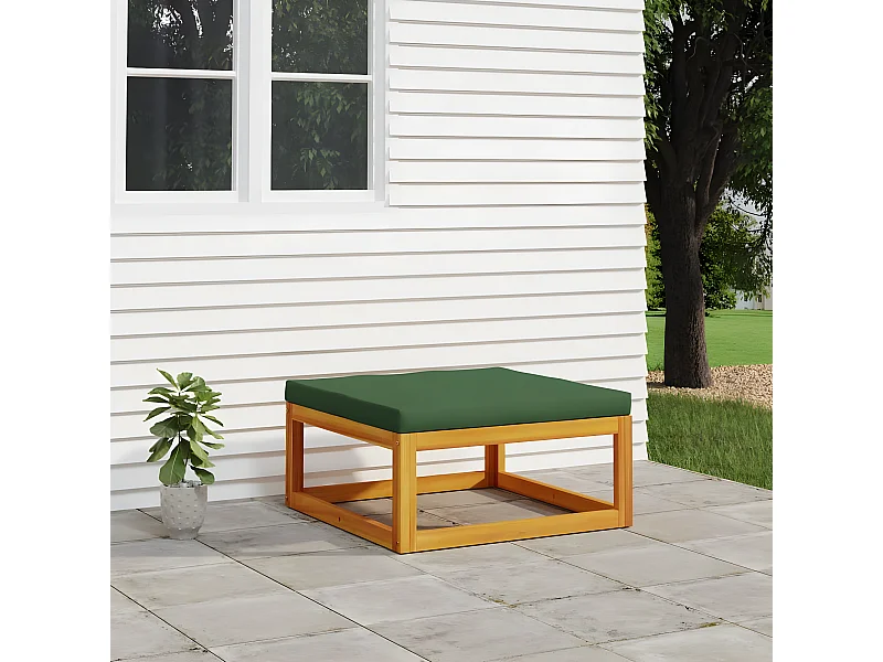 Canapé de jardin avec coussin verts bois massif d'acacia LQF47350