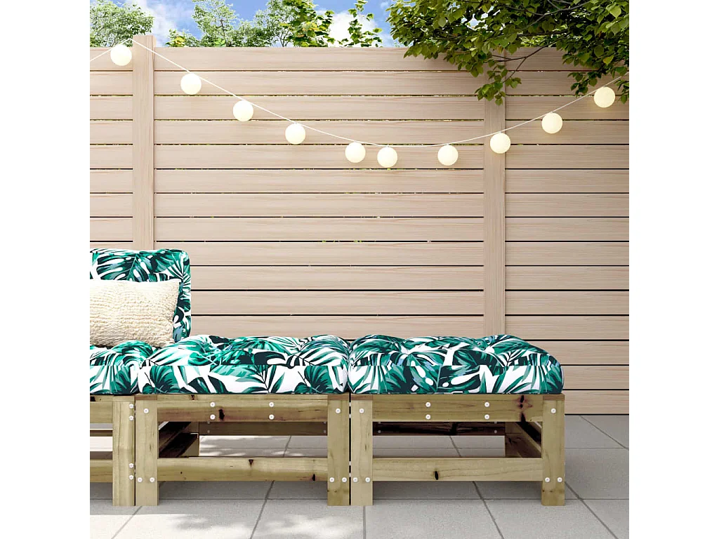 2 pcs Repose-pieds de jardin avec coussins bois de pin imprégné LQF19363