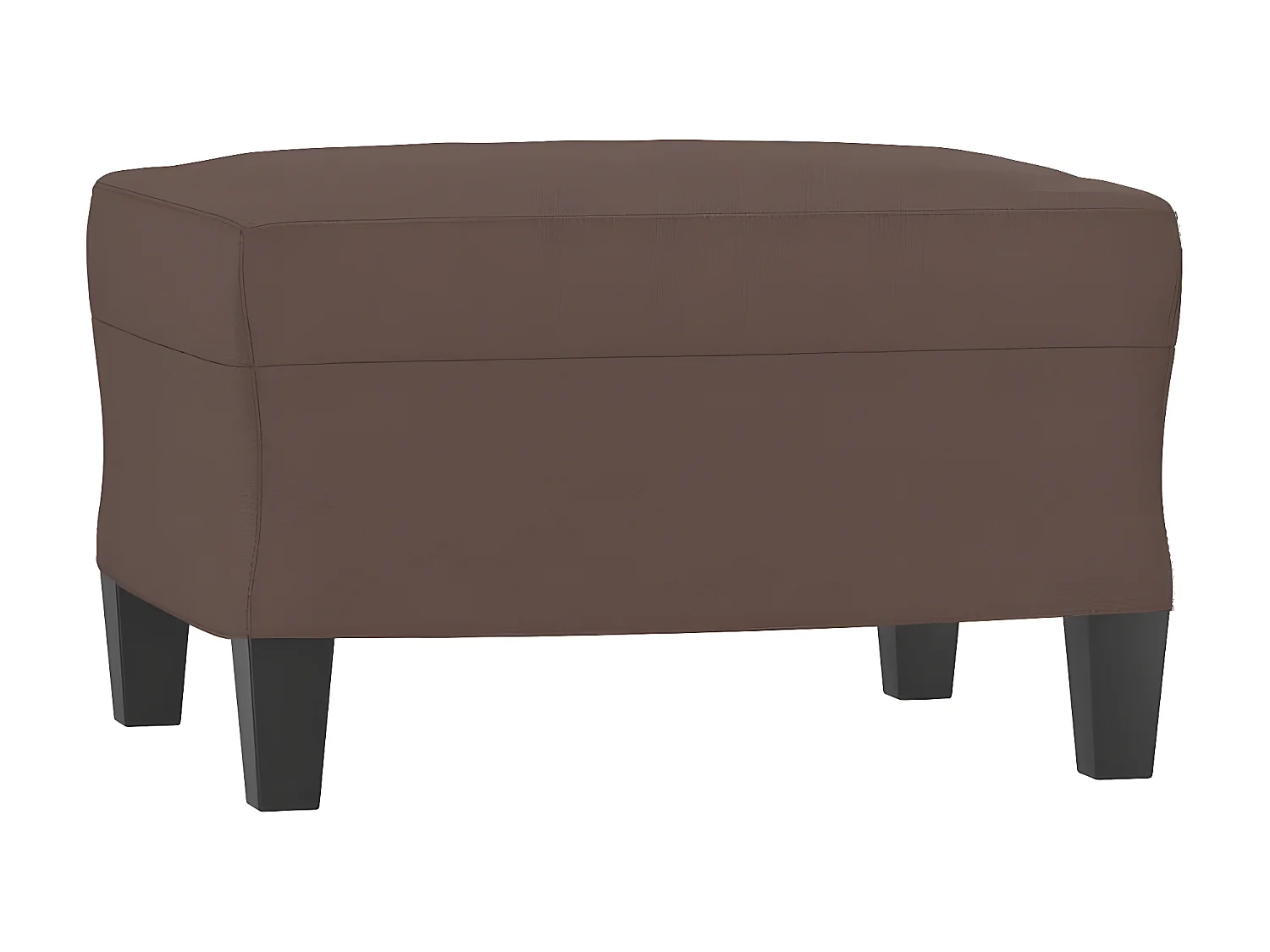 Reposapiés de cuero sintético marrón 60x50x41 cm ES40026