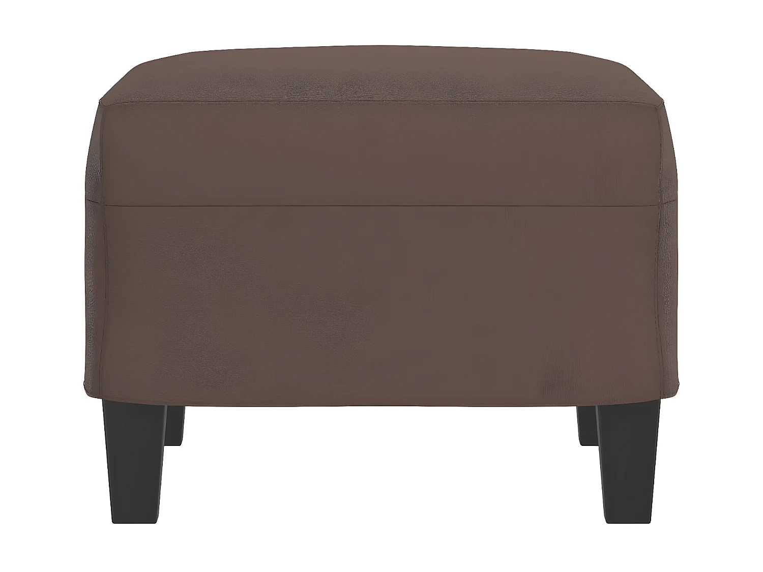 Reposapiés de cuero sintético marrón 60x50x41 cm ES40026