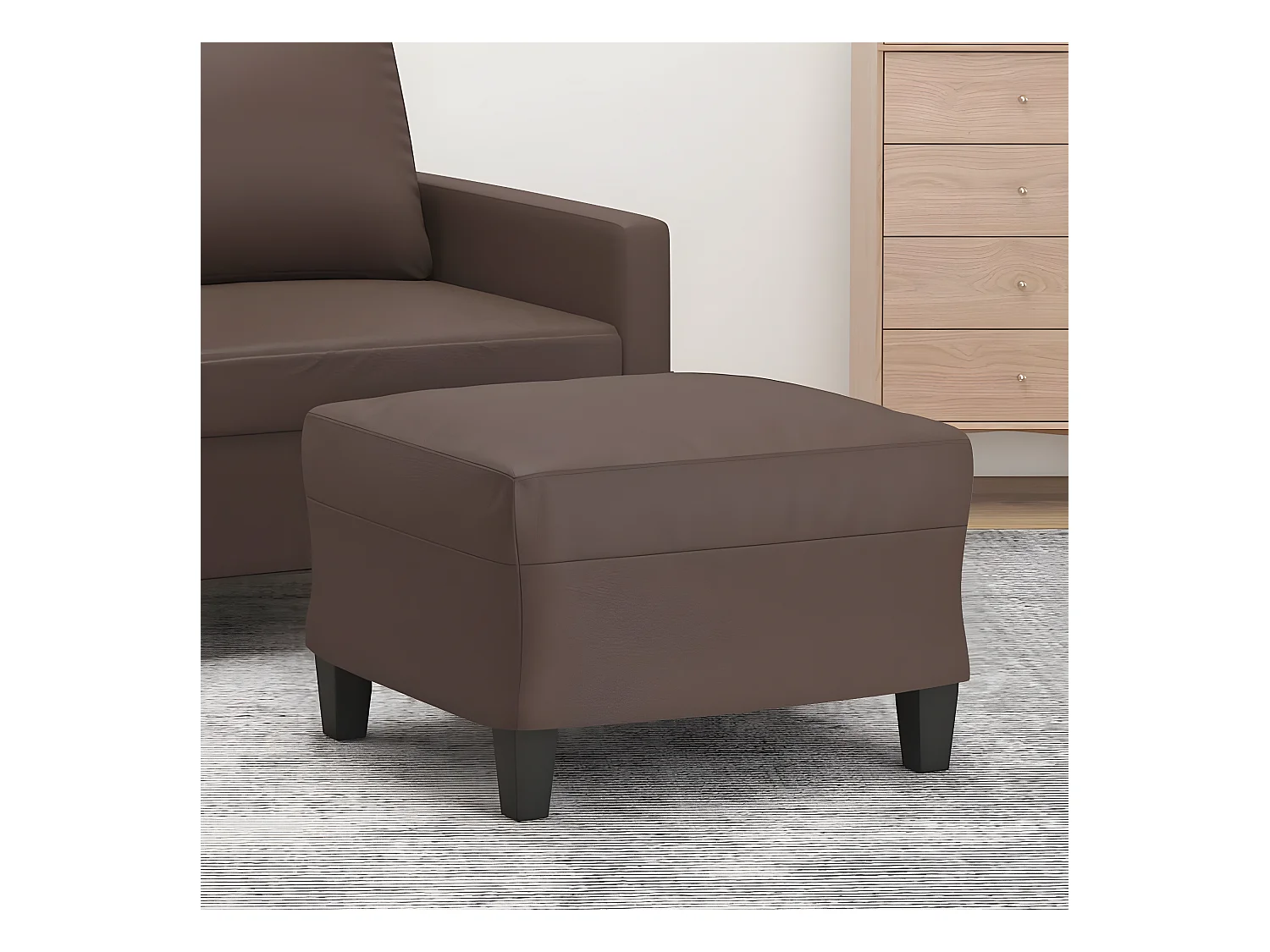 Repose-pied Marron 60x50x41 cm Similicuir LQF97051
