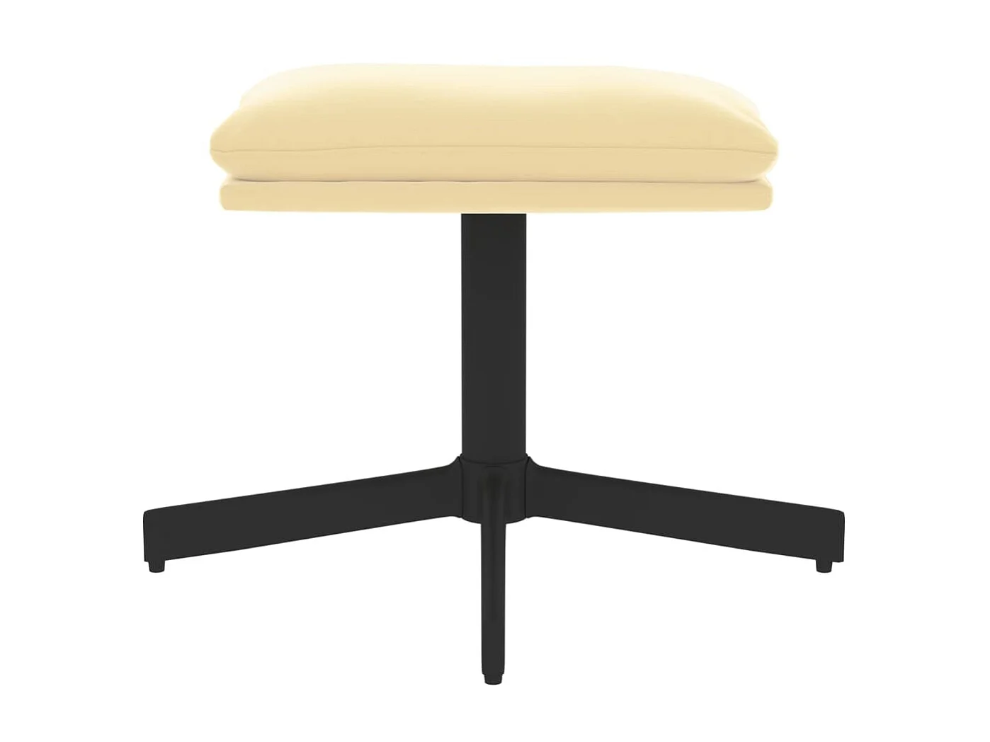 Repose-pied Blanc crème 60x60x36 cm Velours LQF85104