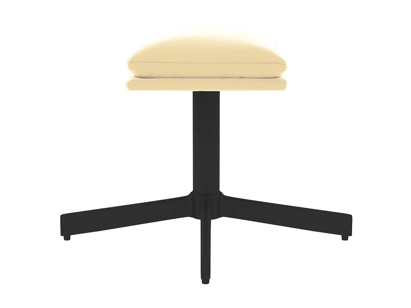 Repose-pied Blanc crème 60x60x36 cm Velours LQF85104