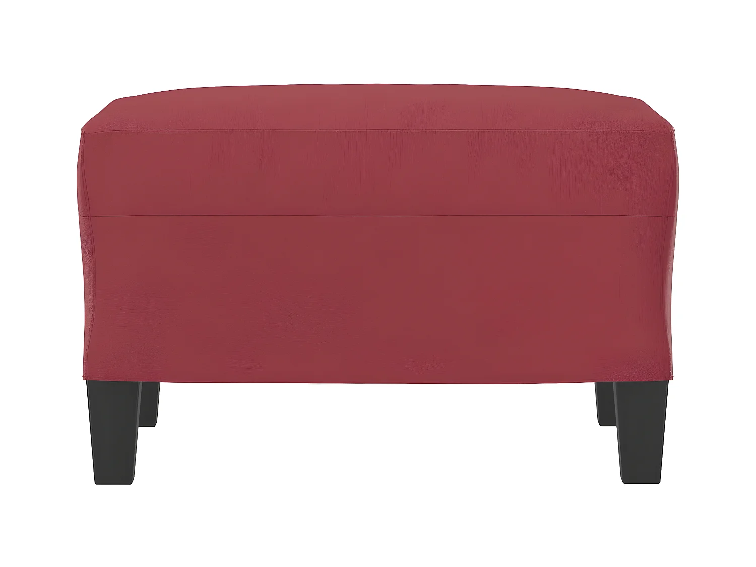 Reposapiés de cuero sintético rojo tinto 60x50x41 cm ES43400