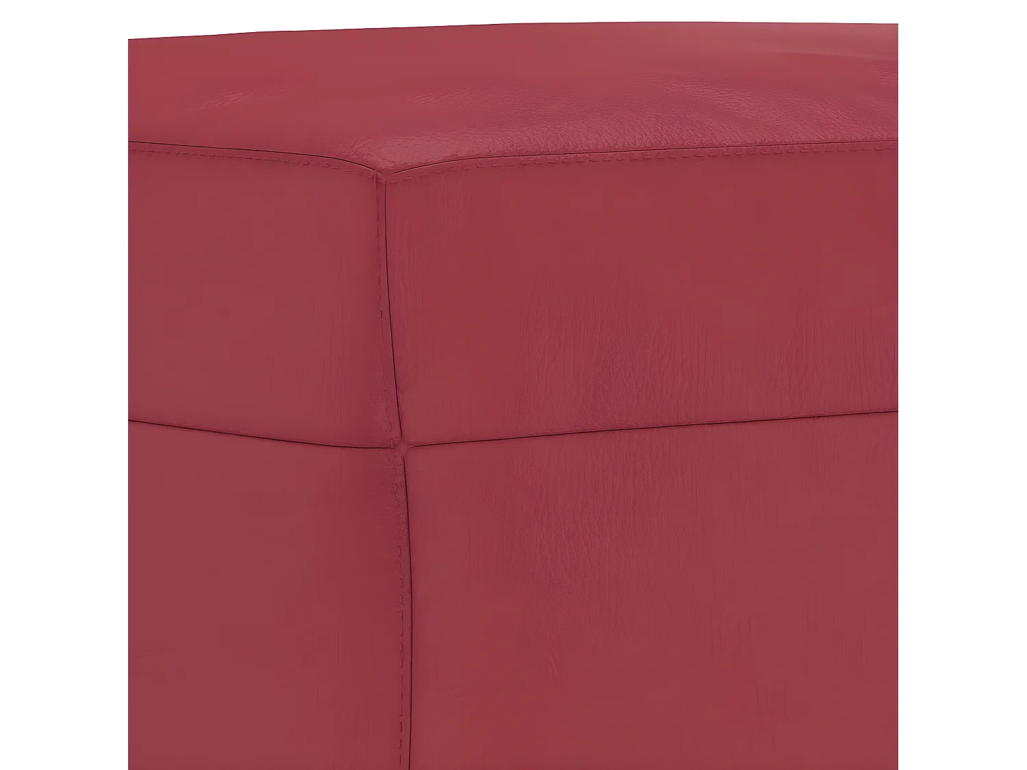 Reposapiés de cuero sintético rojo tinto 60x50x41 cm ES43400
