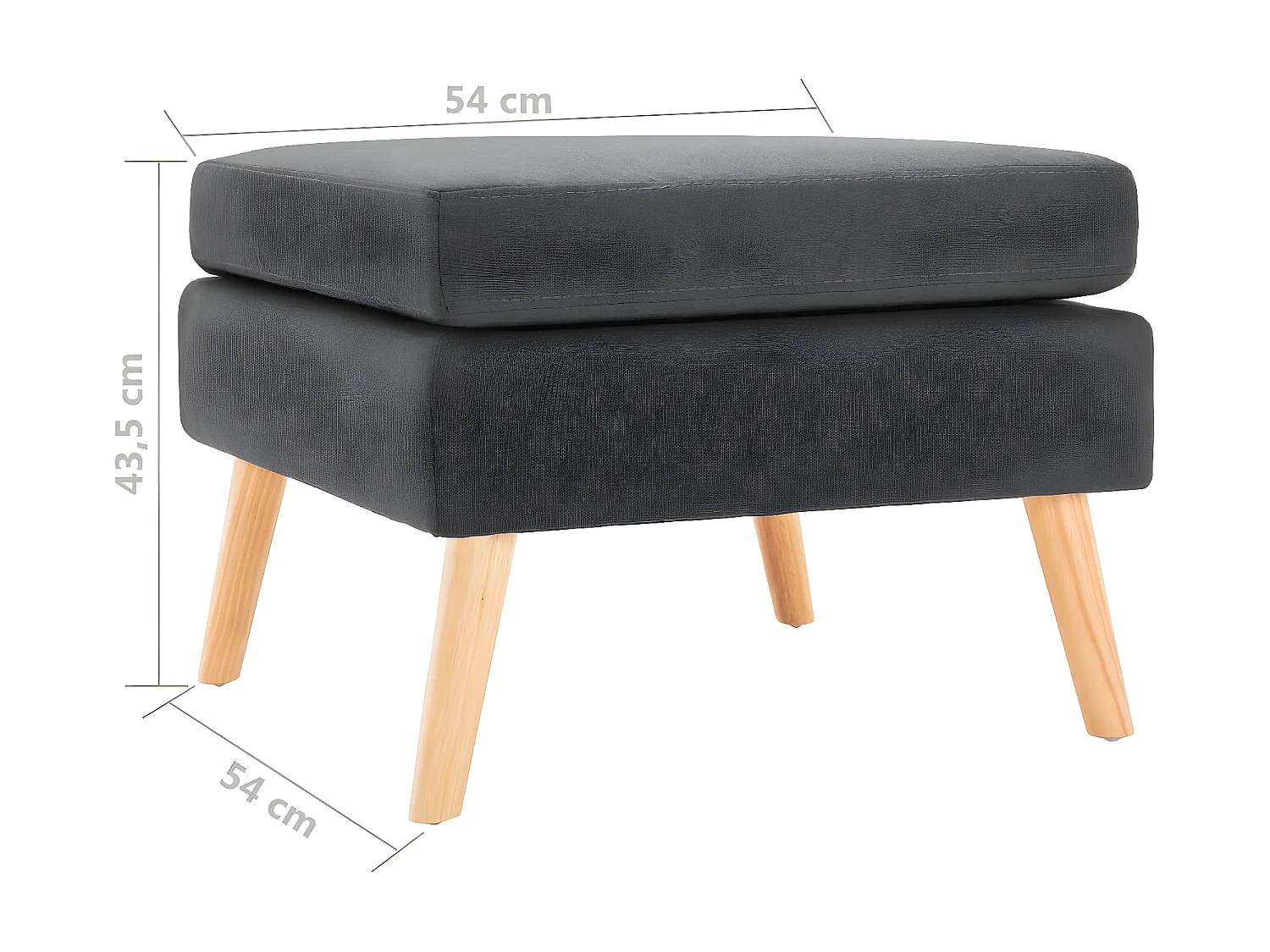 Repose-pied Gris foncé Tissu LQF12388